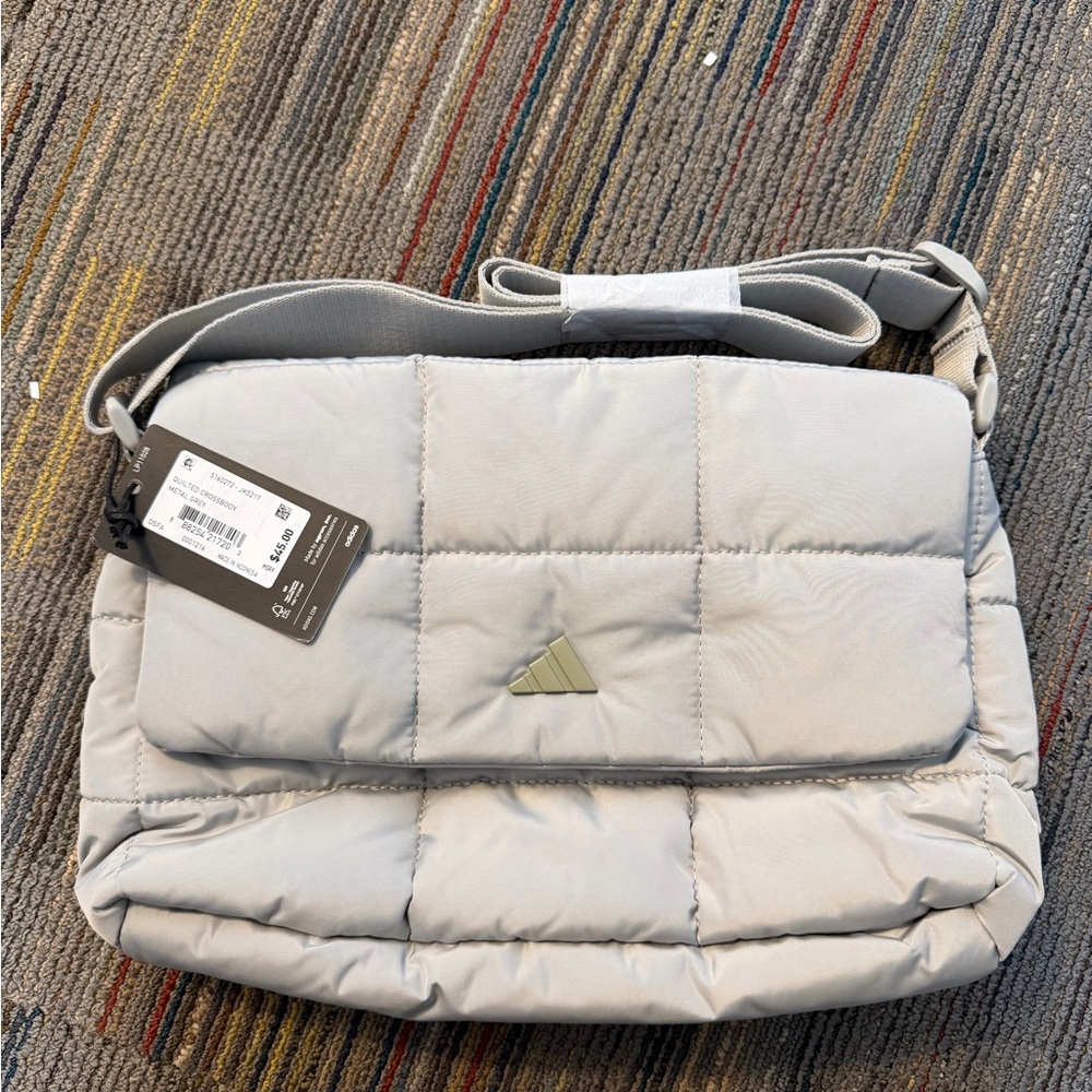 Adidas Quilted Bag in Gray and White
